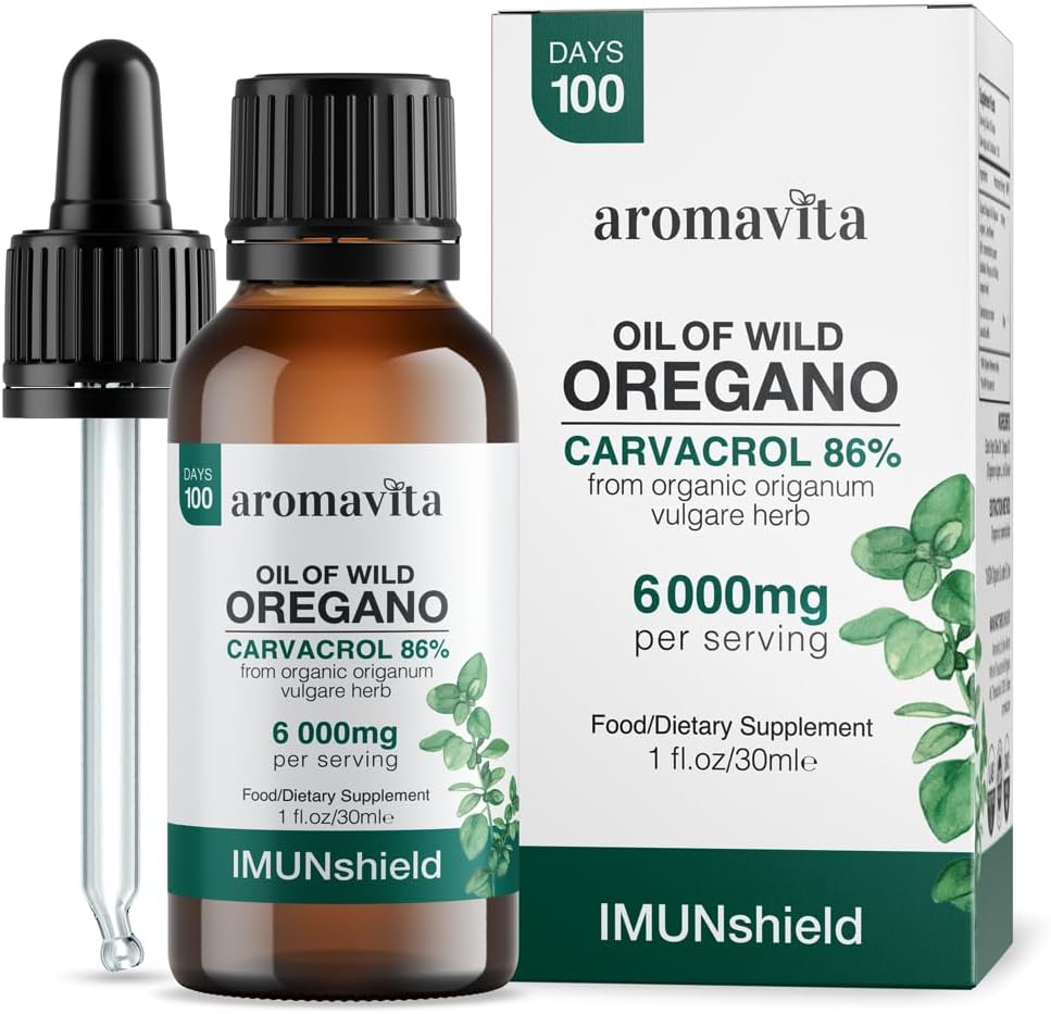 ImunShield Premium Oil of Oregano Drops, Organic Wild Oregano Liquid – High-Potency Carvacrol Profile, Immune & Digestive Support, Vegan, Non-GMO, Gluten-Free – 1 fl oz (30 mL)