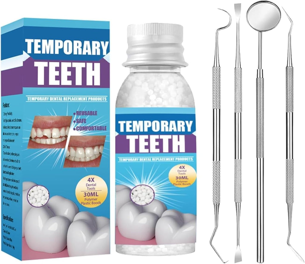Temporary Tooth Repair Kit, Temporary Teeth Replacement Beads with 4 Shaping Tools, Dental Care Kit Fixing Broken Teeth, Regain Your Smile
