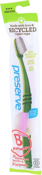 Preserve Adult Medium Toothbrush with Mailer Assorted Colors, 6 Count