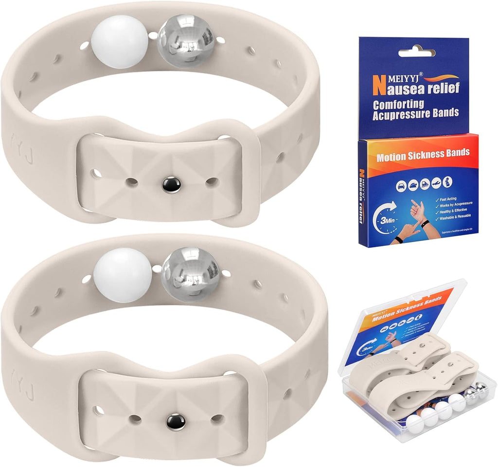 Motion Sickness Bands for Adults and Kids Sea Wristbands for Cruise Travel Wristband, Natural Relief Wristbands，Sea Bands for Pregnancy Women(1 Pair Star Light)