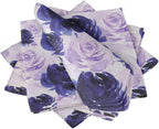 S4Sassy Purple Grandiflora Roses Floral Holiday Parties Cloth Table Linen Re-Usable Dinner Napkins Set 20 x 20(Pack of 6)