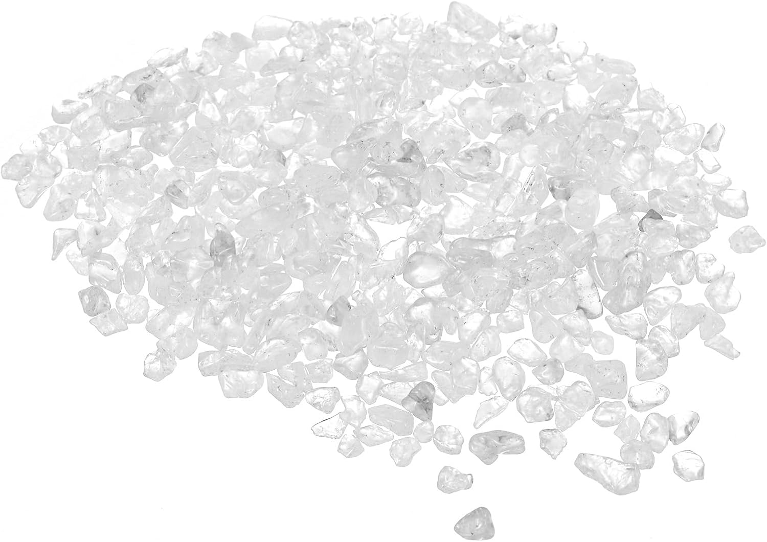 100g/0.22lb 5-7mm Tumbled Chips Stone, Natural Crushed Crystal Quartz Irregular Polished Stones Gravel Decoration for Aquarium Plants Vase Filler, White
