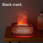 ‌Color-Changing Flame Aroma Diffuser - Essential Oil Humidifier, Noiseless Design, 220mL for Home & Work - Black