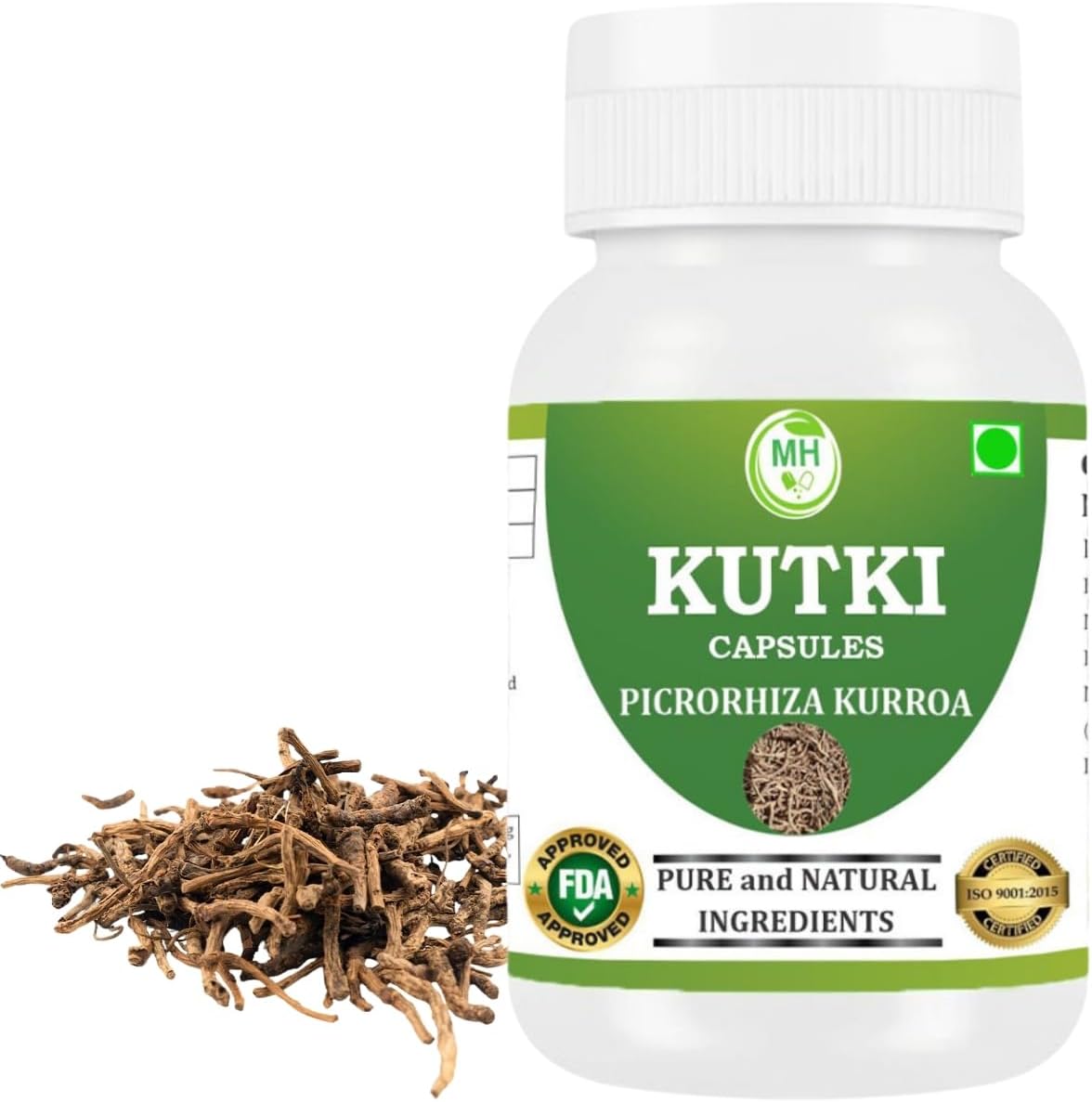 Morsan Healthcare's Kutki (Picrorhiza Kurroa) Capsules, Pack of 60 x 500 mg. Veg. Capsules | Containing Pure and Natural Herbs