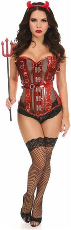 Daisy corsets womens Top Drawer 4 Pc Sexy Devil Corset Costume