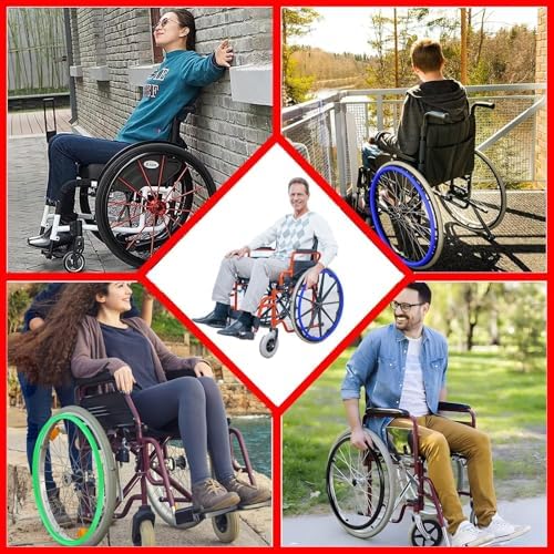1 Pair 24Inch Silicone Wheelchair Push Rim Covers,Non-Slip Wear-Resistant Hand Push Cover,1 Pair Wheelchair Rear Wheel Push Rim Cover,Improve Grip[Energy Class A]