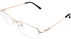 Mens Womens +1.75 Gold Color Reading Glasses Half Rim Readers Spectacles