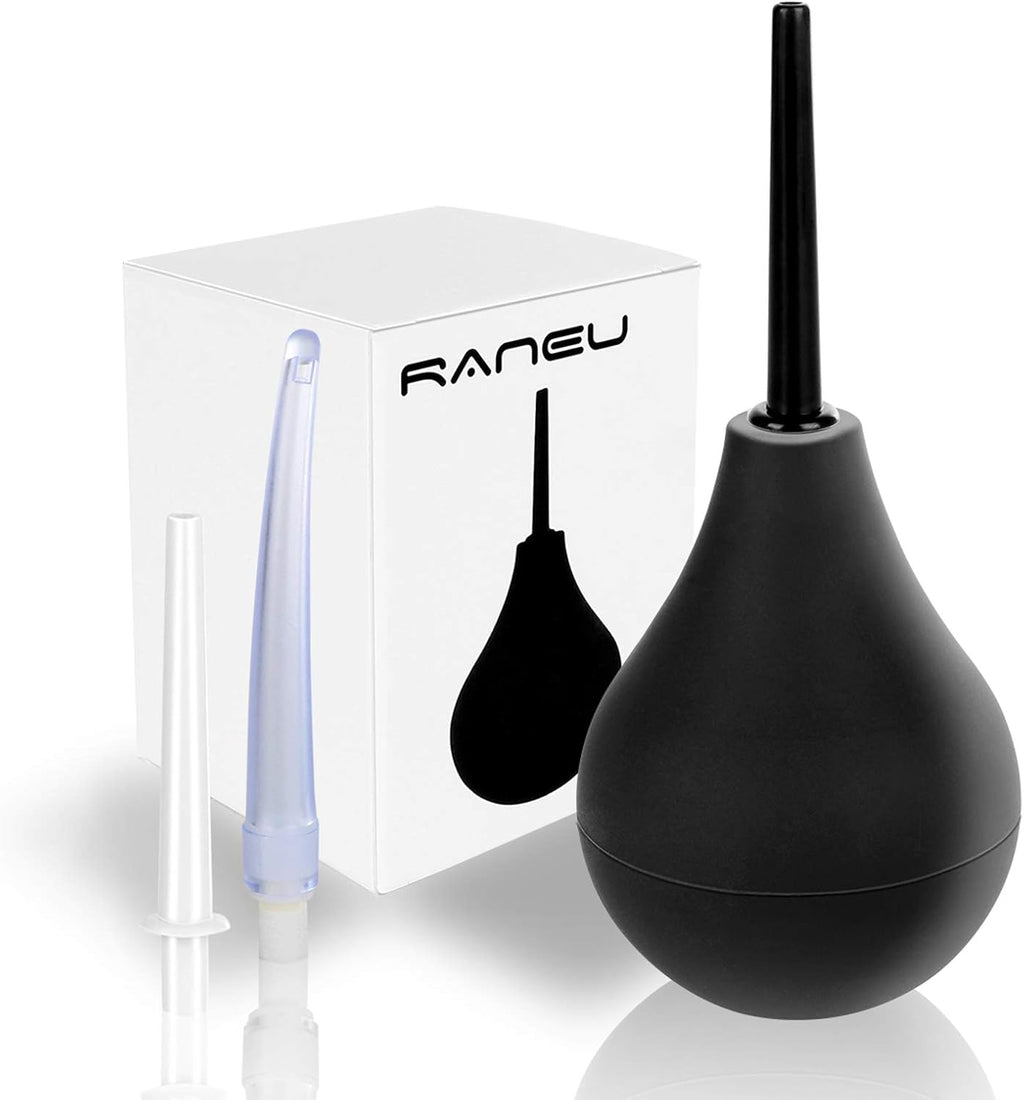 Enema Bulb Anal Douche Enema Kit for Women & Men with 3 Nozzles (4 Piece Set)