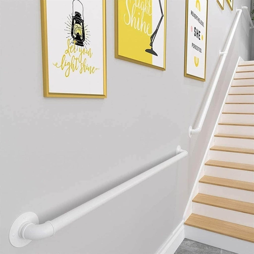 Wall Mounted Handrails Railings, White Bar Counter Foot Rail, Metal Stairs Banister Handrail, Indoors Outdoors Grab Rail, Staircase Railing - Support 200kg (Size : 3.3 FT)