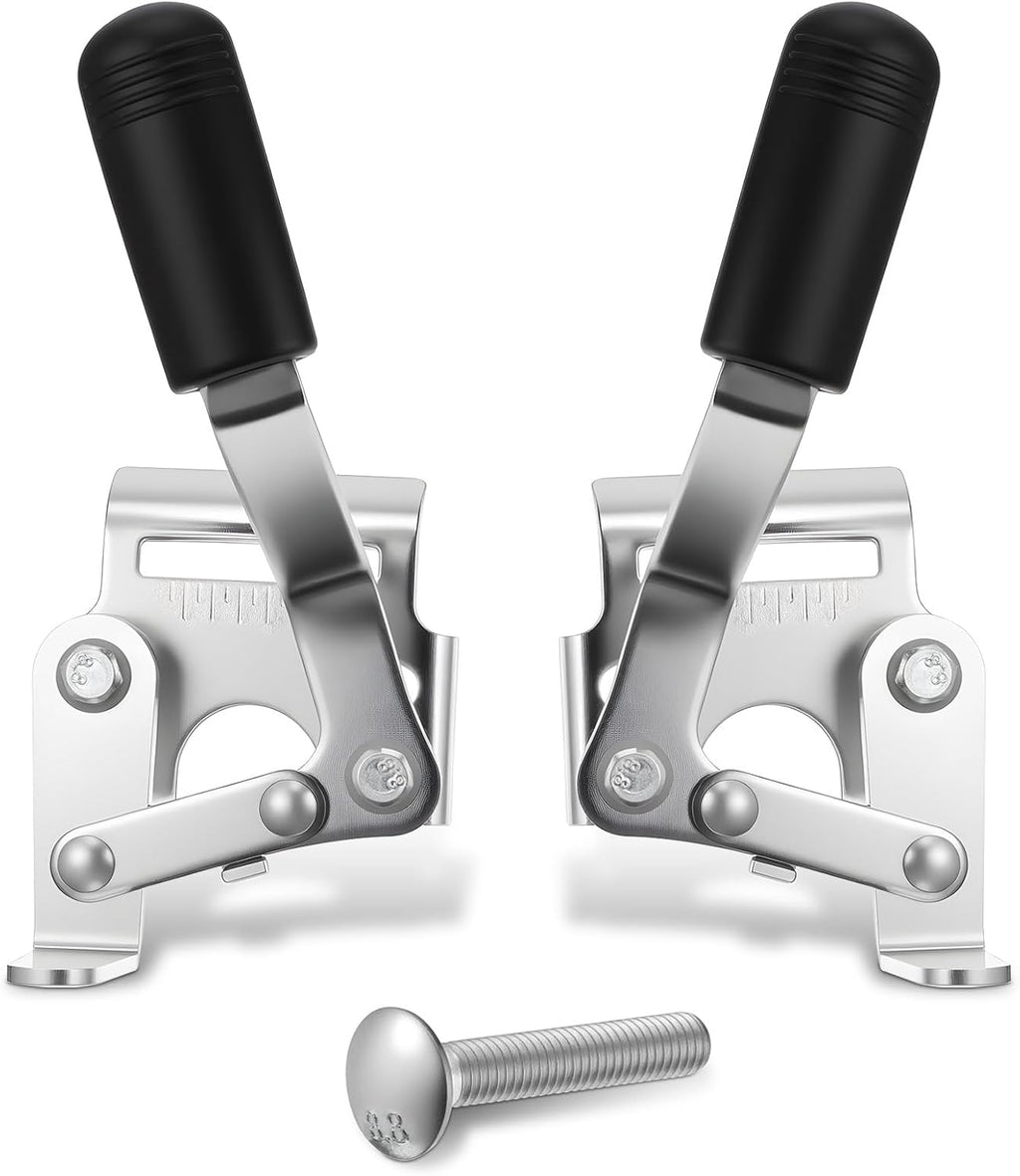 Heavy Duty Wheelchair Brakes Silver Wheel Locks Transport Chair Brake Drive Wheelchair Parts Universal Brake Replacement Parts for 7/8" Tubing, Side Mount Bolt on Style(1 Pair, Silver)