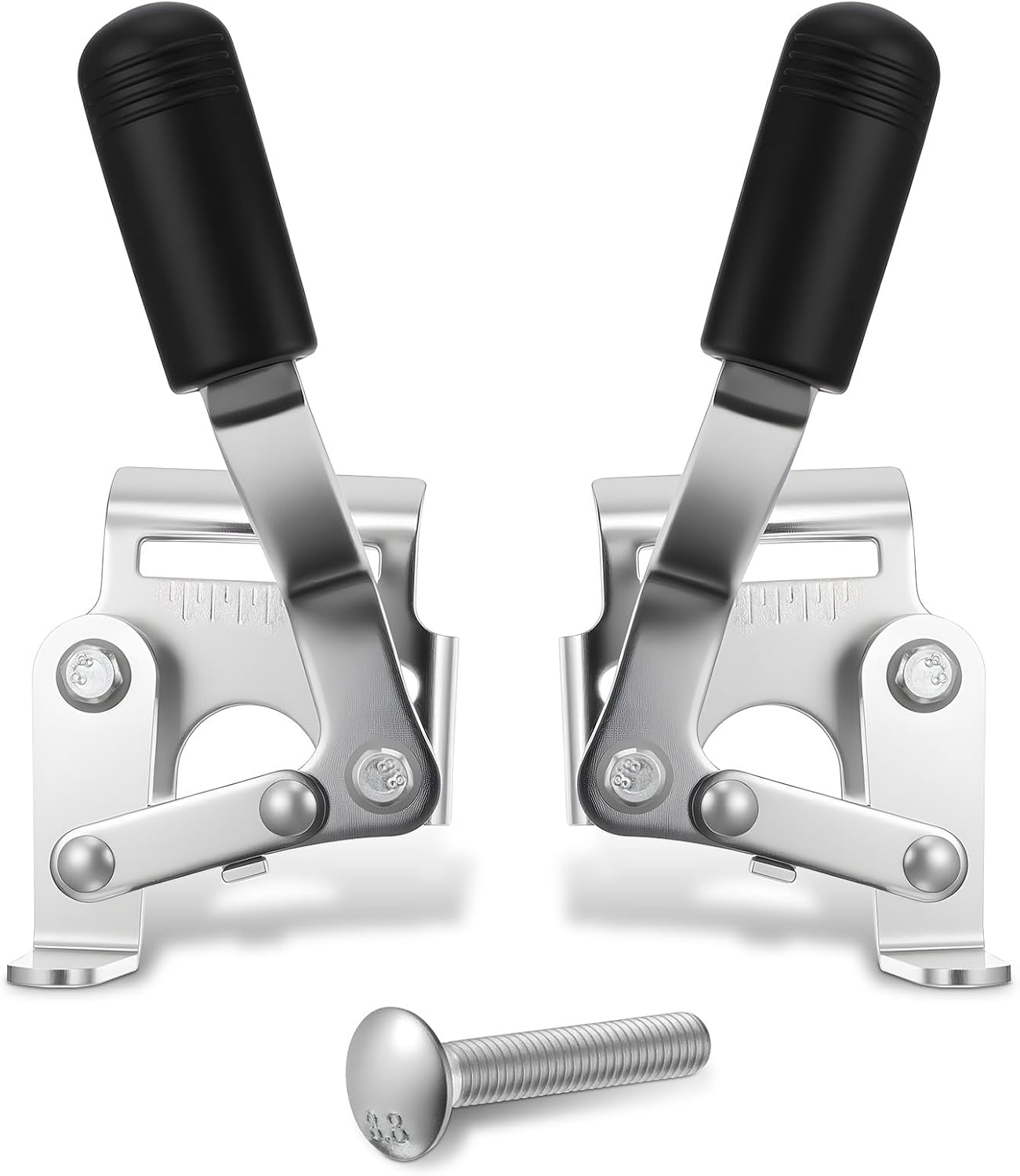 Heavy Duty Wheelchair Brakes Silver Wheel Locks Transport Chair Brake Drive Wheelchair Parts Universal Brake Replacement Parts for 7/8" Tubing, Side Mount Bolt on Style(1 Pair, Silver)