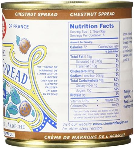 Clement Faugier Gourmet Chestnut spread with vanilla from France 8.8oz