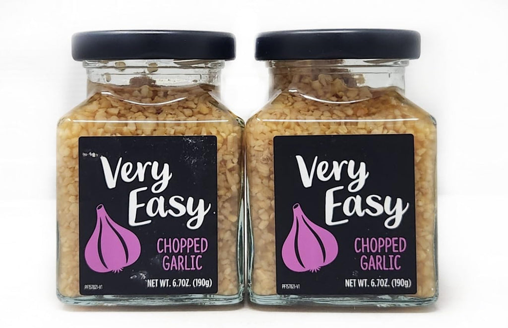 2 Pack Chopped Very Easy Lazy Garlic, Chiles, Ginger (6.7oz, Chopped Garlic)