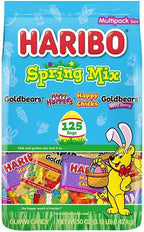 HARIBO Spring Mix Gummy Candy, 125 Bags (50 oz Total) – Goldbears, Happy Hoppers & Happy Chicks Assorted Gummies