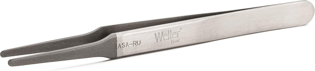 Weller Erem 2ASA Precision Tweezers with Flat Rounded Tips Suitable for All Standard Gripping Applications and Assembly Jobs on Printed Circuit Boards, 120mm
