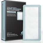 EVERLIT Super Absorbent Dressing for Wound Care | Nonstick Soft Surgical Gauze Pad for Heavily Exuding Wounds | Large Sterile Non-Adhesive Bandage for Fast Healing Wound Care | Pack of 10 (4" x 8")