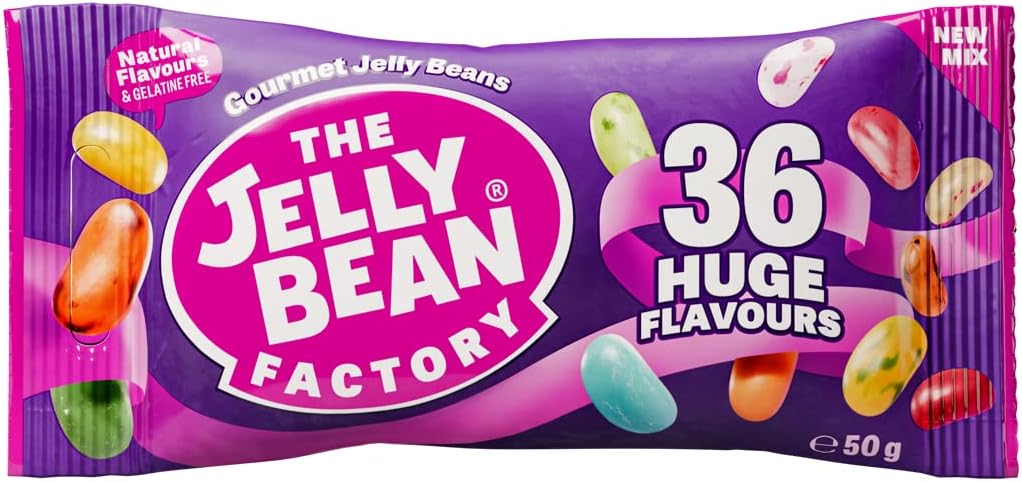 The Jelly Bean Factory 36 Huge Flavours 50 g Bag (Pack of 8)