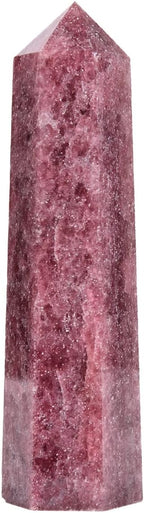 Large Strawberry Quartz Crystal Tower Natural Healing Crystal Point Wand Obelisk 6 Faceted Reiki Chakra Meditation Therapy Home Decor Gift 1.5-2 LBS