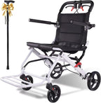 Lightweight Foldable Transport Wheelchair for Adults, 18.1” Wide Seat (Upgraded from 15.7”), Easy Folding, Travel-Friendly Design, Daily Assistance & Caregiver Convenience, Folding Chair