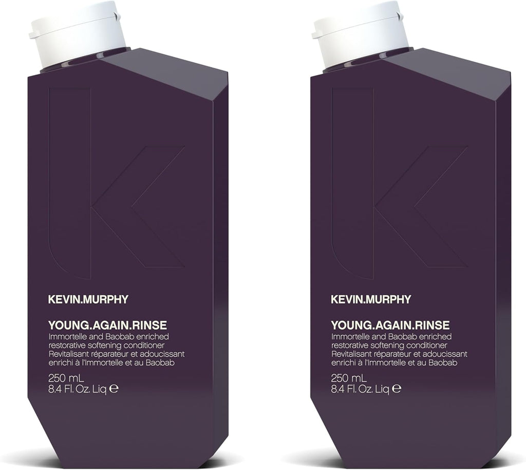 KEVIN.MURPHY YOUNG.AGAIN.RINSE - Moisturising Anti-Ageing Conditioner for Ageing, Dry, Damaged & Brittle Hair - Repair with Amino Acids - Sulphate & Paraben Free - 250 mL / 8.4 fl oz (Pack of 2)