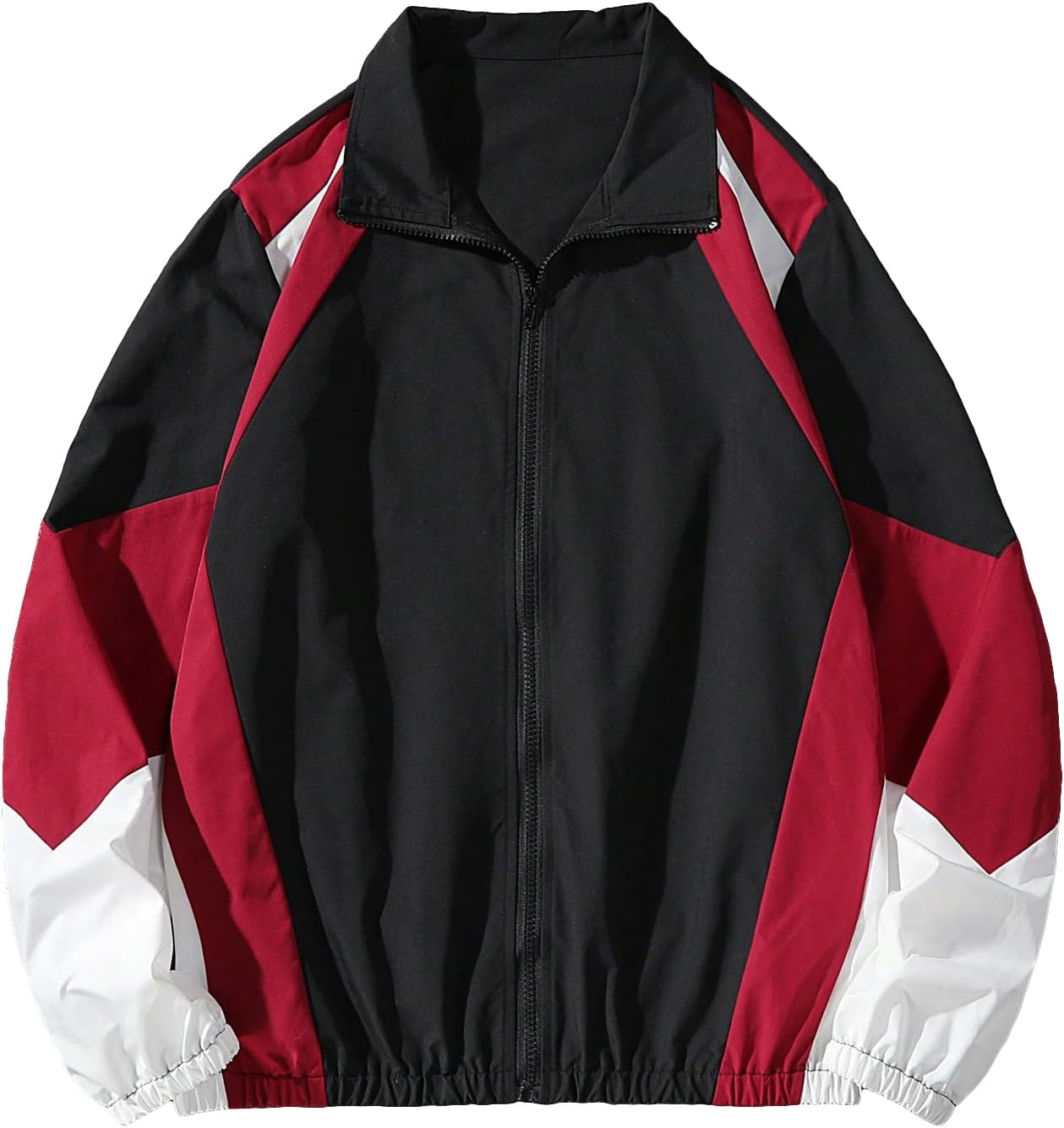 SOLY HUX Men's Varsity Jacket Zipper Color Block Windbreaker Jackets Long Sleeve Coats Streetwear