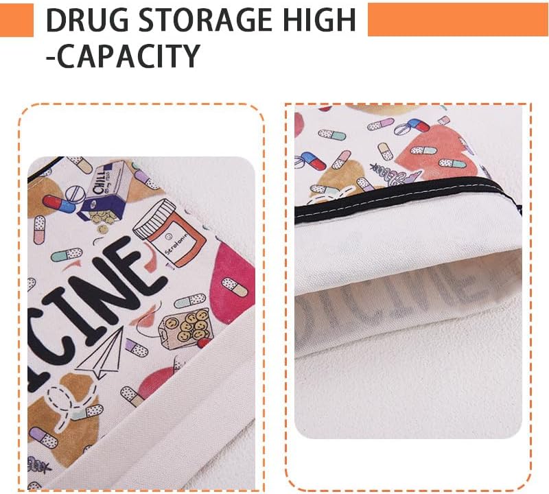 ShiQiao Spl Medical Storage Bag Travel Accessories Medicine Meds Organiser Pouch with Zipper Medicine Bag for Women Men Portable First Aid Organiser for Travel Camping Home Christmas Birthday Gifts