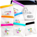 MUMI Pill Pouch Set, Travel Pill Organizer 7 Mini Zipper Pouches, Small Pill Bags, Reusable Pouches for Medicine Travel, Pocket Pill Organizer, Purse Accessories, Vitamin Organizer