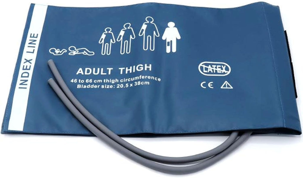 Universal NIBP Cuff for Adult Thigh, 46-66 cm Double Tube Reusable PU Replacement Blood Pressure Cuff, No Connector