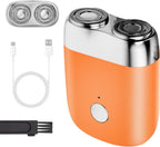 New Model Mini Dual-Head Electric Shaver, Dual Head Shaver, 2025 New Upgrade Pocket Shaver Mini Shavers for Men, Washable Double Head Razor (Orange)