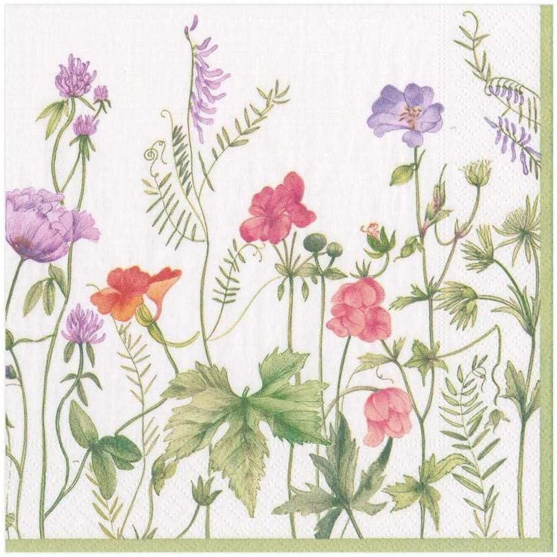 Caspari French Floral Paper Luncheon Napkins - 20 Per Package