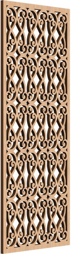 9 3/8"W x 24 3/8"H x 1/4"T Lakefield Decorative Fretwork Wood Wall Panels, Hickory