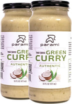 Parami Organic Coconut Curry Simmer Sauce – 16oz Jar | Gluten Free, Dairy Free, Nut Free | Authentic Thai Curry Base Made with Fresh Lemongrass, Galangal & Kaffir Lime (Pack of 2, Green)