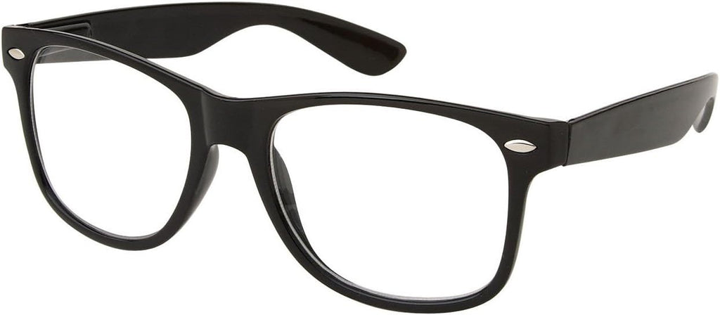 MODA Retro Nerd Geek Oversized Black Framed Spring Temple Clear Lens Eye Glasses