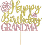Happy Birthday Grandma Cake Topper, Grandma Birthday Decorations,Mother’s Day Cake Decorations/Best Grandma Ever Party Decorations (grandmother-3)