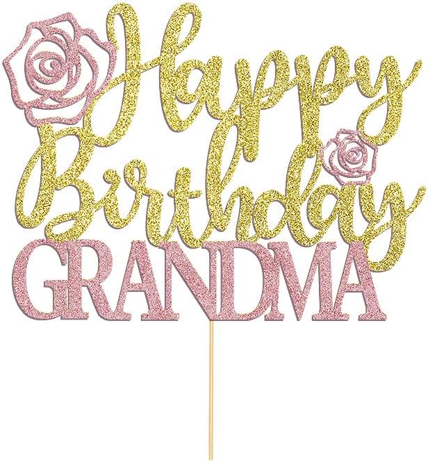 Happy Birthday Grandma Cake Topper, Grandma Birthday Decorations,Mother’s Day Cake Decorations/Best Grandma Ever Party Decorations (grandmother-3)