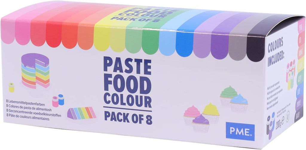 PME Sugarcraft Paste Colour Set - 8 Piece Set