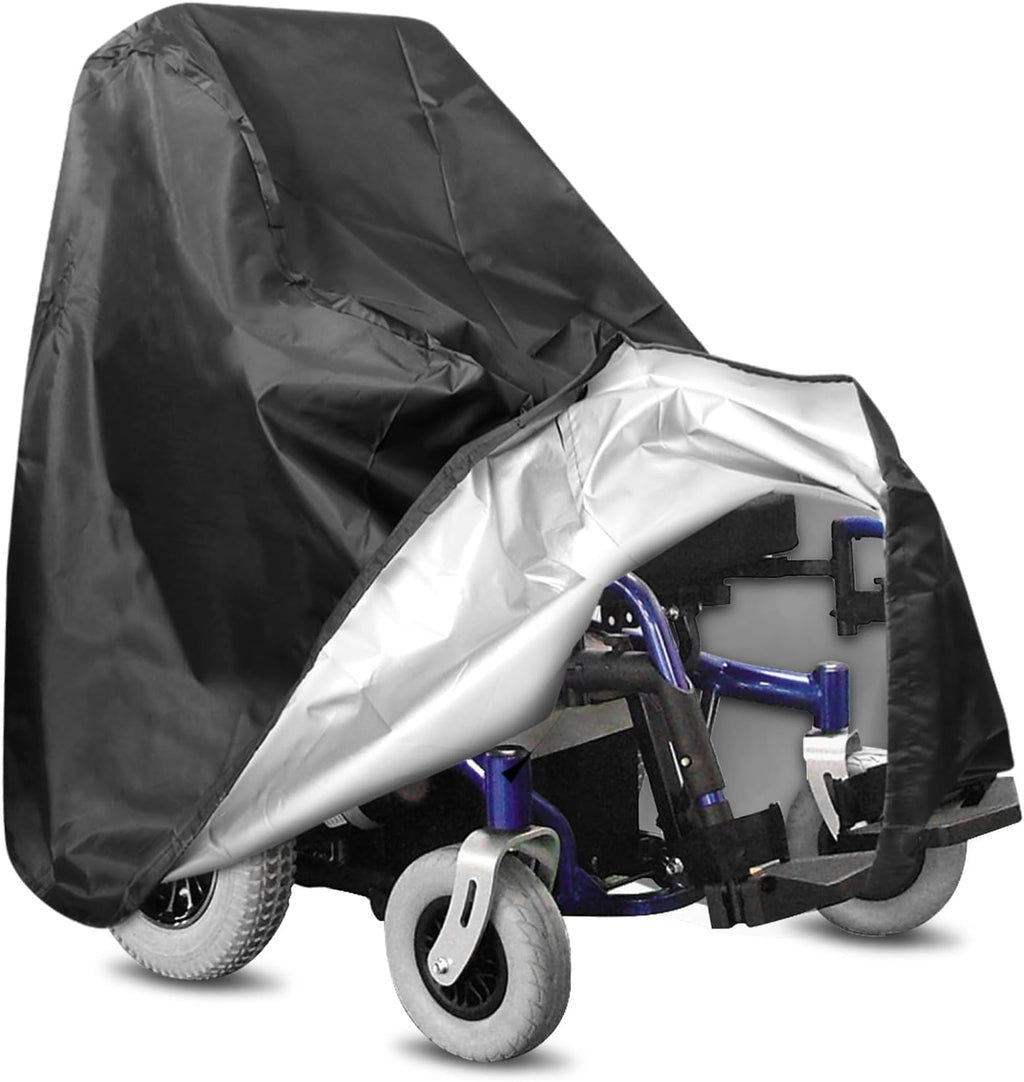 Wheelchair Cover, Mobility Scooter Storage Cover, Electric Wheelchair Cover, Wheelchair Cover for Storage, Waterproof Mobility Scooter Cover, Waterproof & Dustproof Cover (Black)