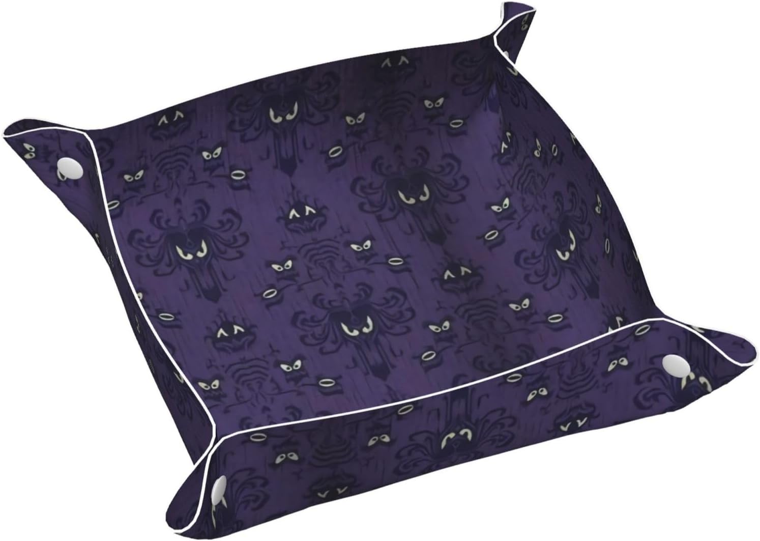 Haunted Mansion Leather Vanity Tray Desktop Storage Organizer, Decorative Catchall Perfume Tray, Bathroom Valet Tray,Nightstand Caddy Holder for Keys Phone Wallet Coin Jewelry, S