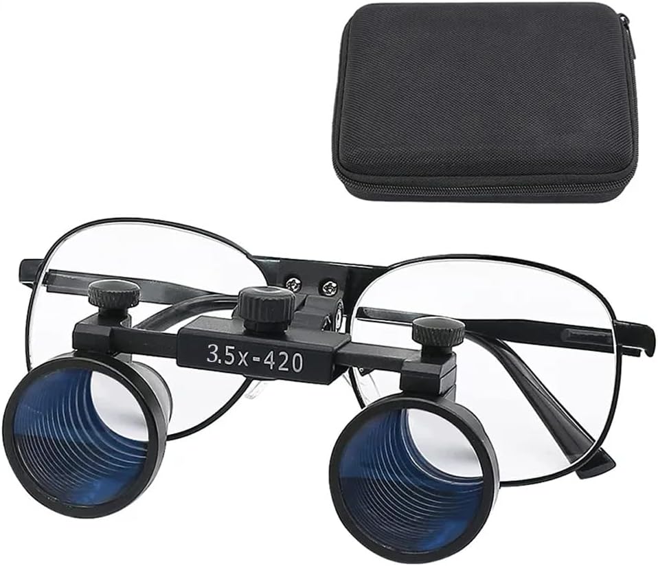 2.5X 3.5X Binocular Dental Loupes Surgical Magnifier Dentist Loupe Metal Eyeglasses Depth View (3.5x-420)
