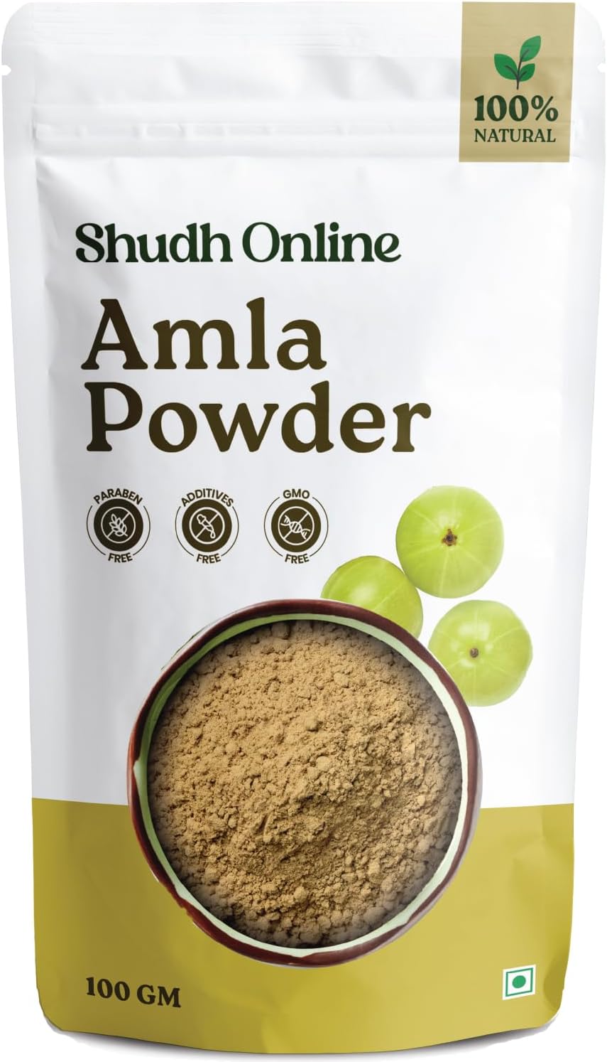 Amla Powder Organic, Indian Gooseberry for Hair Growth (3.5 oz - 0.2 lb) Alma Fruit Berry, Grosella de la india en polvo | 100% Raw and Natural Amalaki | Rich in Vitamin C, Antioxidants