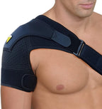 Shoulder Brace for Women & Men | Support for Torn Rotator Cuff & Other Shoulder Injury - Ac Joint, Dislocated, Separated, Frozen Shoulder | Neoprene Compression Wrap | by FIGHTECH (BLK, S-M)