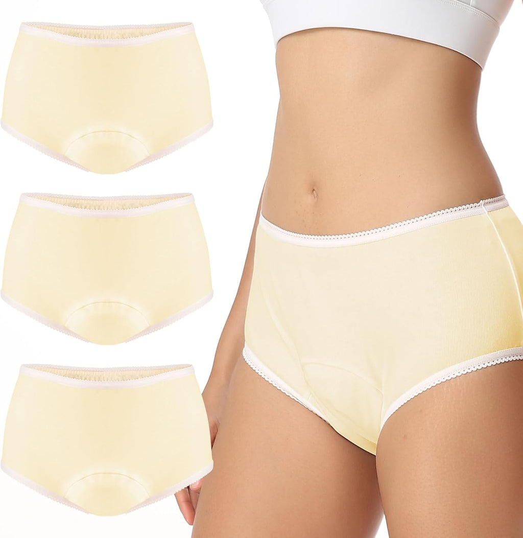 Carer Incontinence Underwear for Women Washable 3 Pack Incontinence Briefs Leak Proof Underwear for Women Incontinence Panties Leak Protection High Absorbency Bladder Control Underwear for Womens