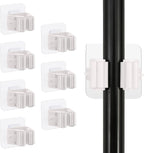 8PCS Broom Holder Wall Mount, Self Adhesive No Drilling Anti-Slip Mop and Broom Holder Organizer Hanger Wall Mount, Broom Gripper and Mop Holder Wall Mounted for Home Garden Garage Storage