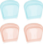 Nuenen 4 Pieces Small Portable Open Pill Pouch Silicone Medicine Pouch Bag Reusable Medicine Storage Pocket Clear Travel Pill Bag Resealable Organizer Pouches(Blue, Rose Gold)
