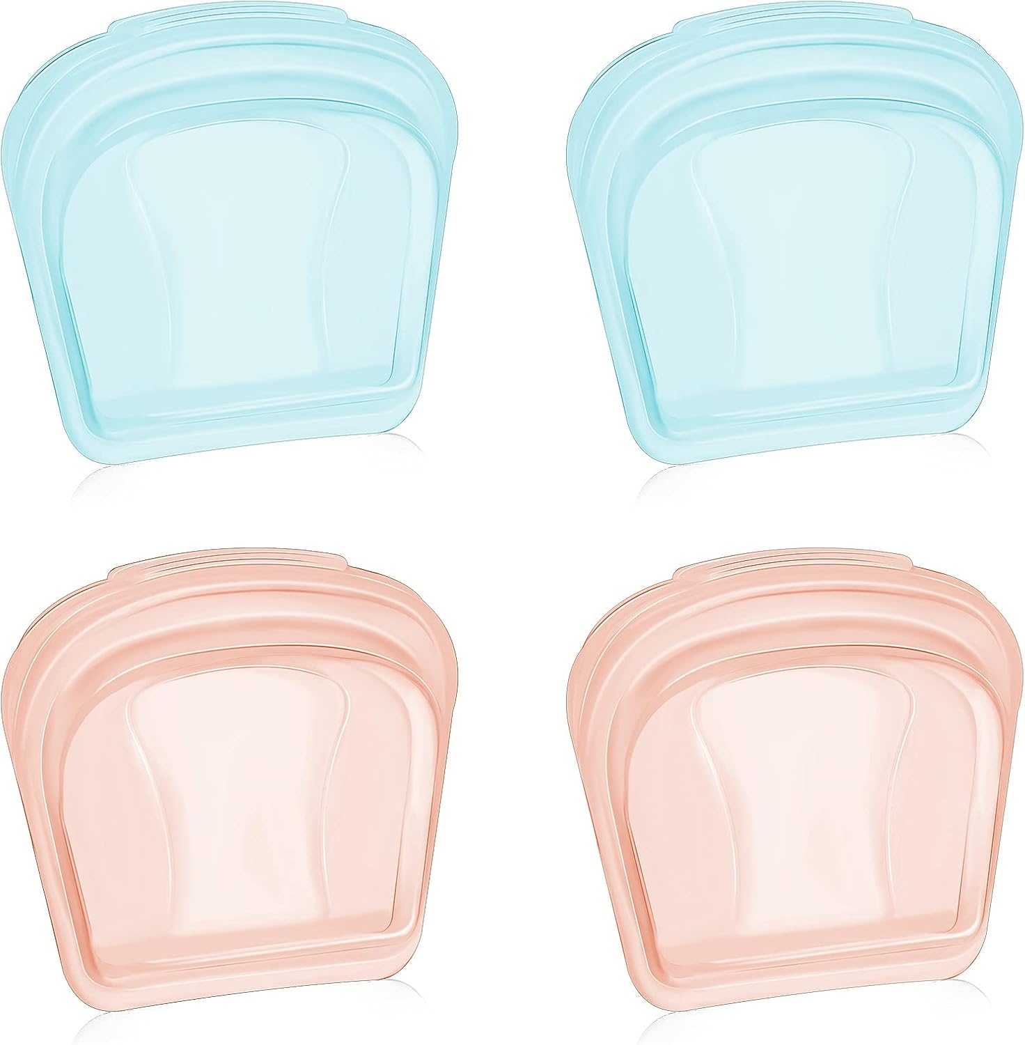 Nuenen 4 Pieces Small Portable Open Pill Pouch Silicone Medicine Pouch Bag Reusable Medicine Storage Pocket Clear Travel Pill Bag Resealable Organizer Pouches(Blue, Rose Gold)