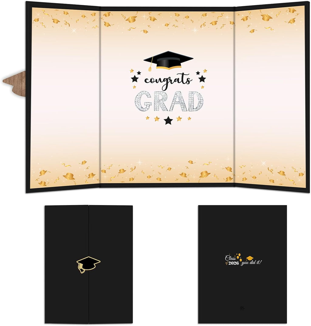 Black Graduation Signature Board - Class Of 2026 You Did It - 18"X12" Grad Guest Book Alternative For College & High School Students, Congrats Graduate Gift, Party Supplies & Decorations - A06