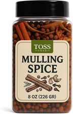TOSS Mulling Spice Blend – 8 oz Jar | Cinnamon, Cloves, Allspice, Orange Peel & More | Perfect for Mulled Wine, Hot Cider, Tea & Holiday Beverages