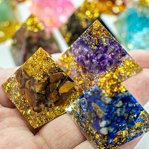 Aiercrystal (1.18inch-12pcs) Natural Healing Crystal Pyramid Set —Feng Shui Home Decoration, Chakra Balancing Purification, Energy Healing Meditation Tool, Home Ornament(3cm Pyramid 12pcs Set)