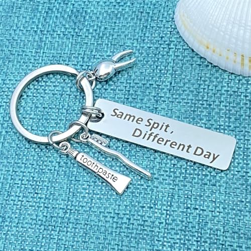 xyqcy Dentists Keychain Gift for Men Women Same Spit Different Day Dental Hygienist Dental Assistant Dentist Office Orthodontist Gifts Dental Student Graduation Dentist Retirement Birthday Jewerly