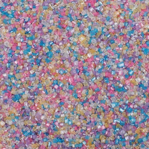 Rainbow Sprinkles, Pastel Easter Sanding Sugar Crystals, 4.6 oz Edible Sparkling Sugar for Baking Topping, Cupcakes, Cookies, Ice Cream & Cake Decorating, Wedding Party Birthday Christmas Supplies